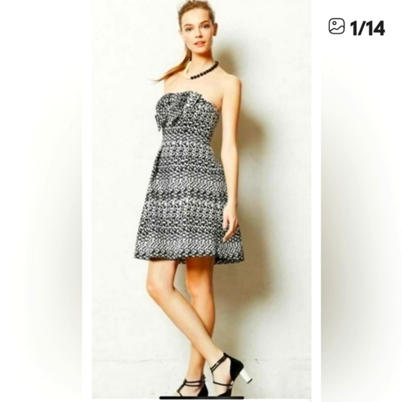 Anthropologie Eva Franco Vera Silverado Strapless Fifield Dress Luxury Bohemian - Picture 1 of 16